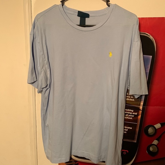 Polo Ralph Lauren Other - Polo Ralph Lauren Baby Blue T-shirt Yellow logo Size Large